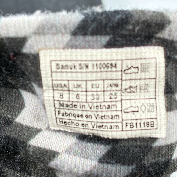 Sanuk Yoga Sling 2 Prints Black White Flip Flops Sandals 110069-4 Women's Size 8 - Picture 8 of 9